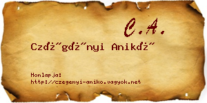 Czégényi Anikó névjegykártya