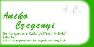 aniko czegenyi business card